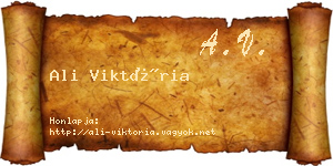 Ali Viktória névjegykártya